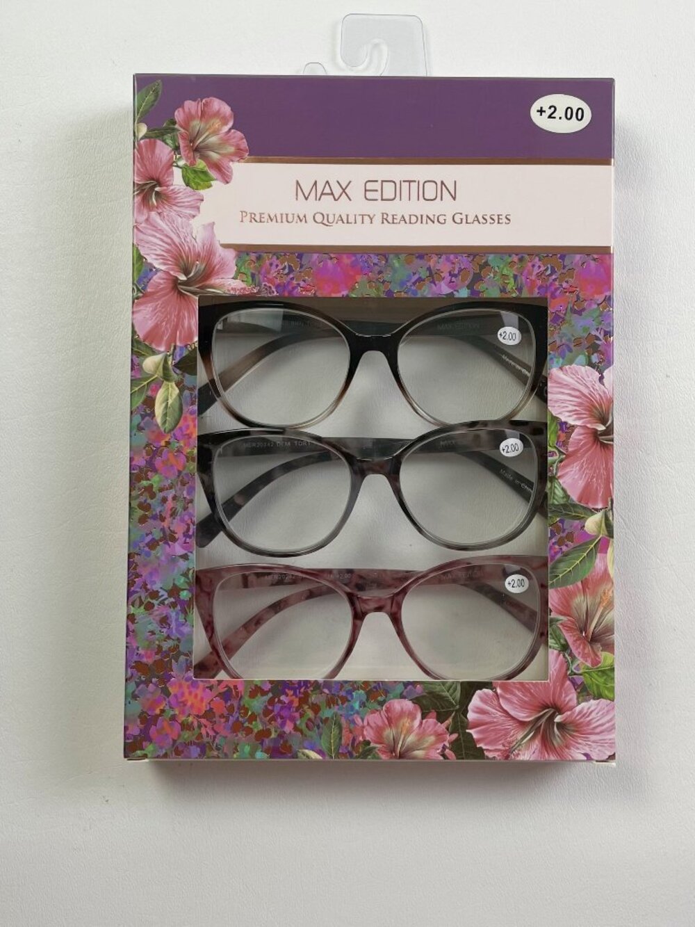 Max Edition 3 Pack Reading Glasses +2.00  Brown Demi Blush Tortoise New